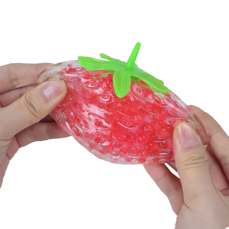 Palla Antistress Gigante A Forma Di Fragola – Giocattolo Sensoriale Morbido Per Alleviare Lo Stress (13 Cm)
