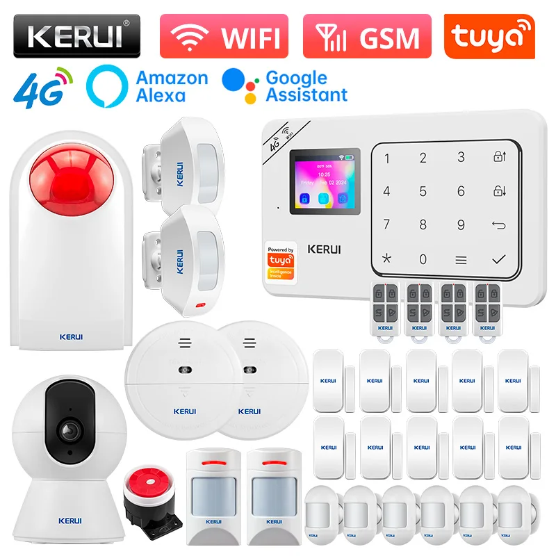 433MHZ Anti-theft Alarms 4G+WiFi Wireless Home Alarm System Kit Tuya Smart Burgl