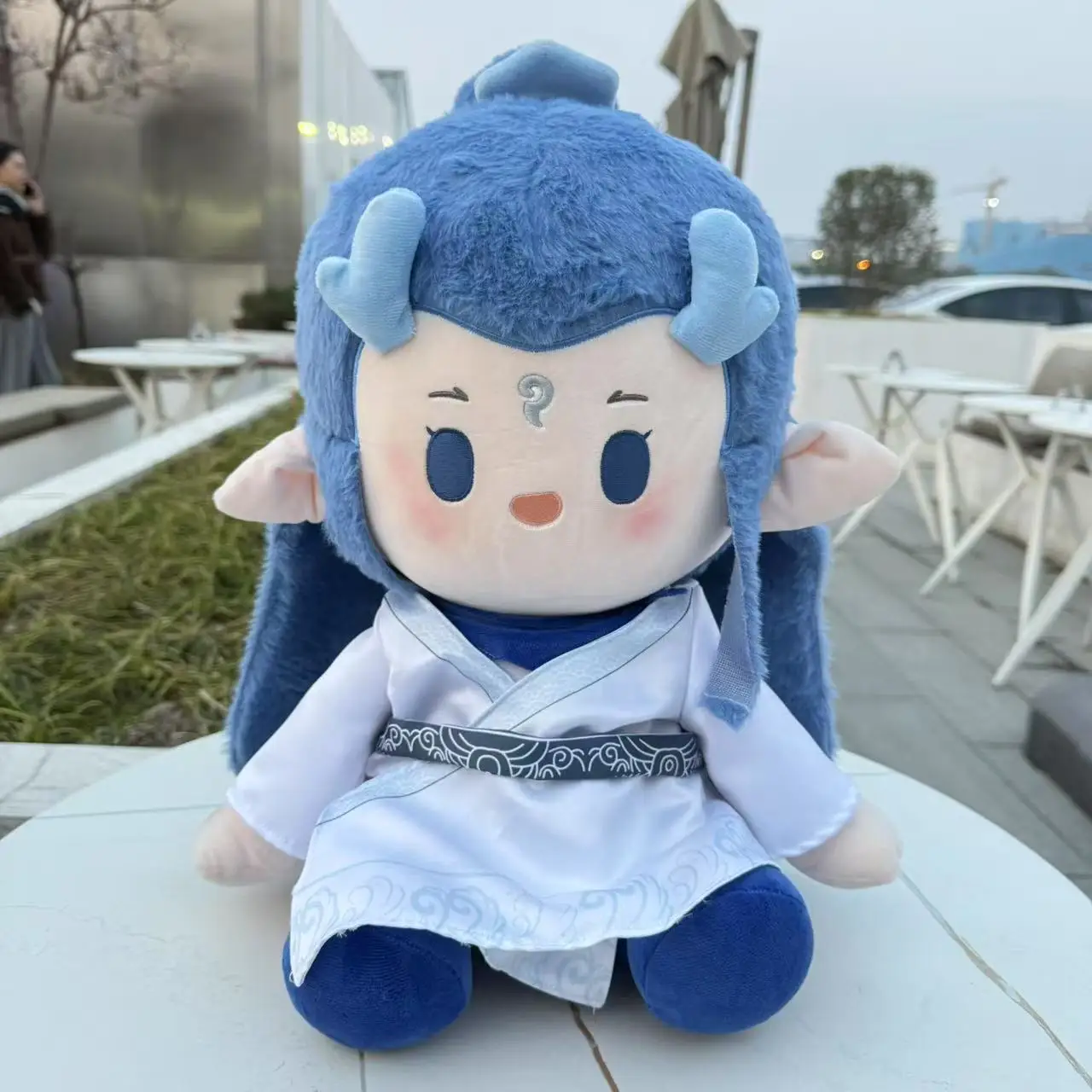 40CM Ne Zha 2 Nezha Aobing Cosplay Anime Figures Student Cartoon Cute Sitting Posture Plush Body Idol Plushies Birthday Present