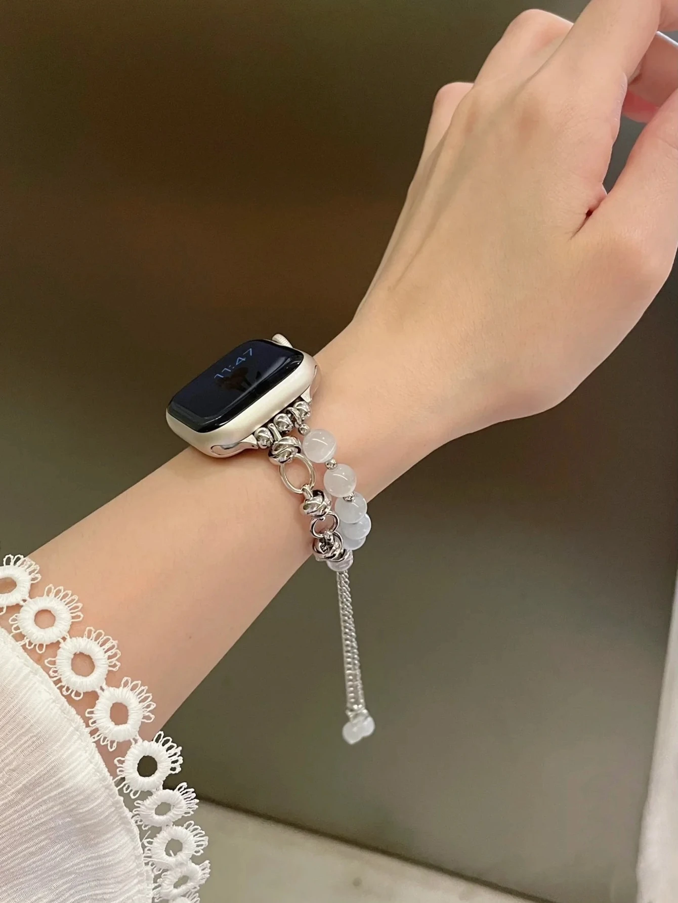 Elegant Beaded Link Strap