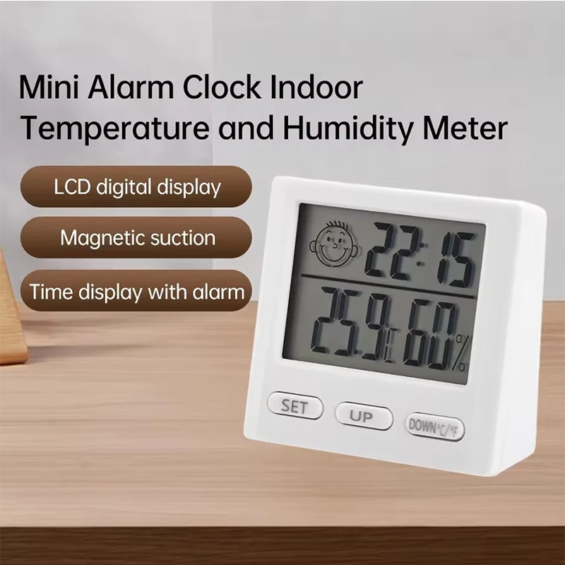 Digital Temperature Humidity Clock Electronic Thermometer Hygrometer