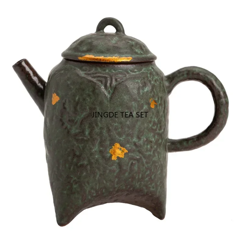 Ceramic Old Rock Mud Teapot Home Vintage Copper Glaze High end Nourishing Tea Single Pot