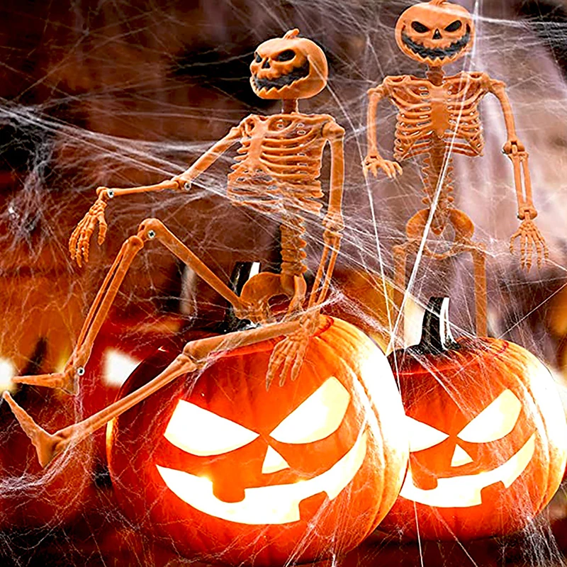 

Halloween Pumpkin Skeleton Decorations With Posable Joints Skeletons Halloween Party Decorations