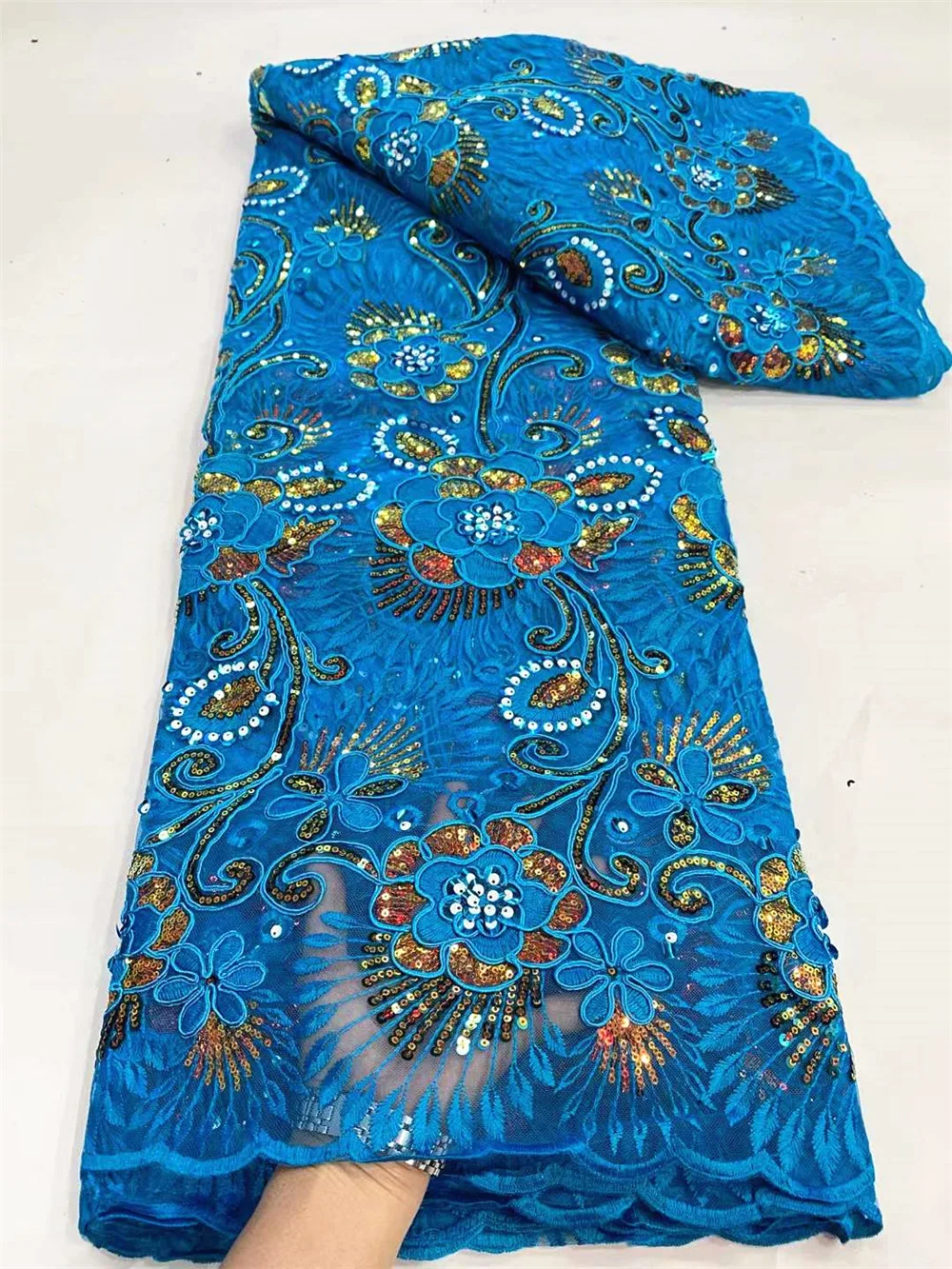 

Ulifelace African Classic Tulle Mesh Soft Crocheted French Color Sequins Embroidery High Quality Skin Women Pary OR4042