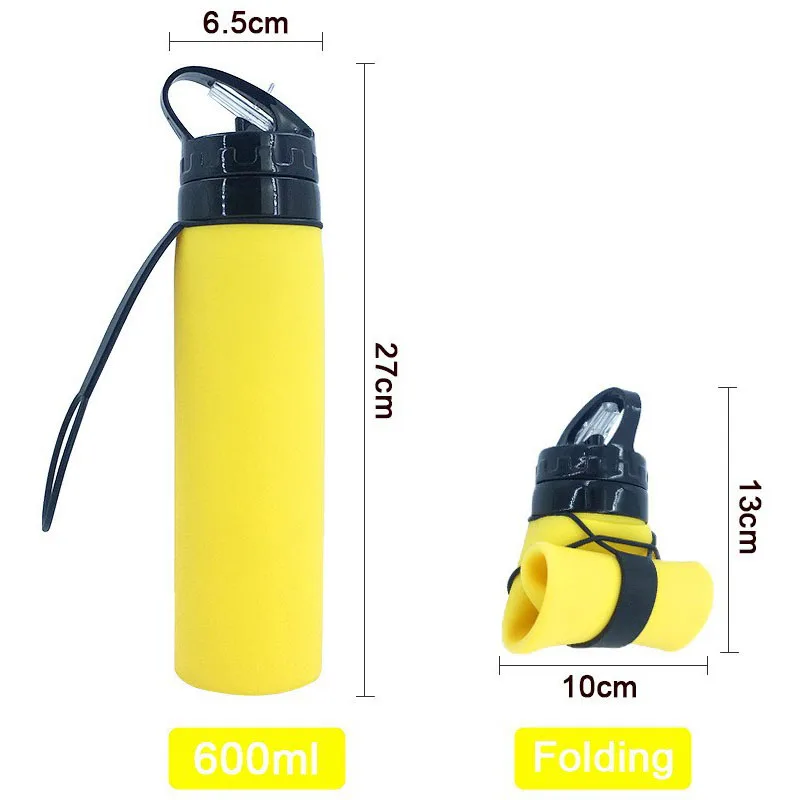 Outdoor Sports Water Bottle Silicone Portable Folding Water Cup Sports Mountaineering Water Cup Anti Drop Water Bottle