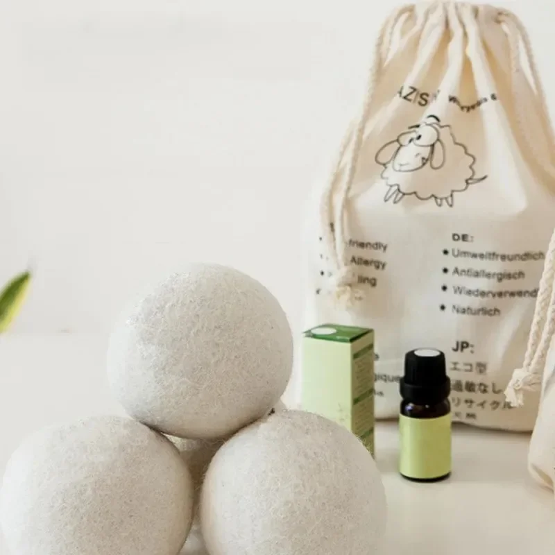 1-12Pcs Reusable Wool Dryer Balls Softener Laundry Home Washing 4/5/6cm Fleece Dry Kit Ball Useful Washing Machine Accessories Laundry Ball