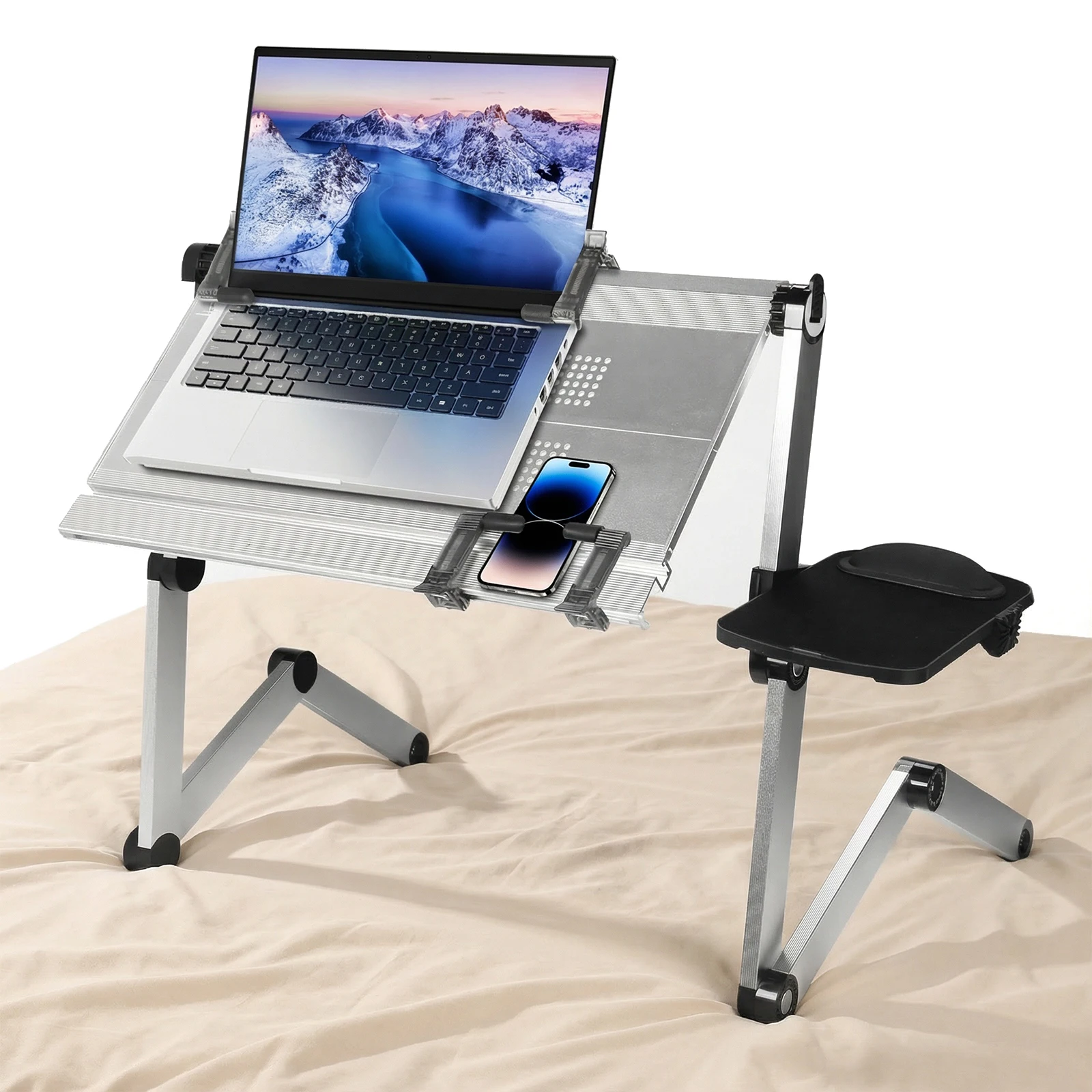 Foldable Laying Down Desk Adjustable Height Lying Down Laptop Stand for ...