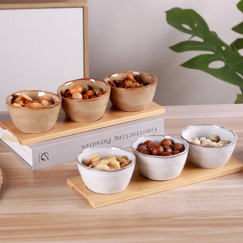 Ins New Pattern Nordic Style Ceramic Bowl and Dish Set Home High end and Exquisite Kitchen Snack Sauce Dish Set Dessert Bowl