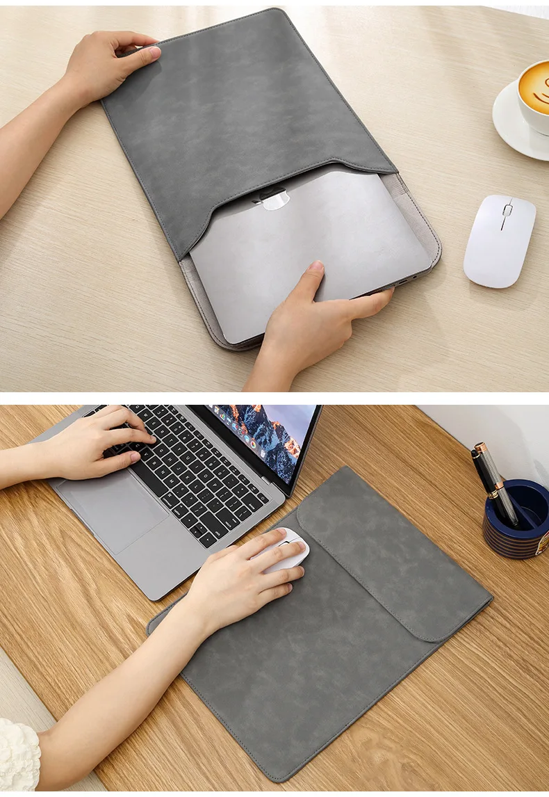 for CHUWI MiniBook X Laptop Bag Smooth Matte PU Leather Magnet Flip Sleeve Charger Pouch Foldable Mousepad Notebook Briefcase 12 S35bdc490b5d94699966655c37e1f399bo