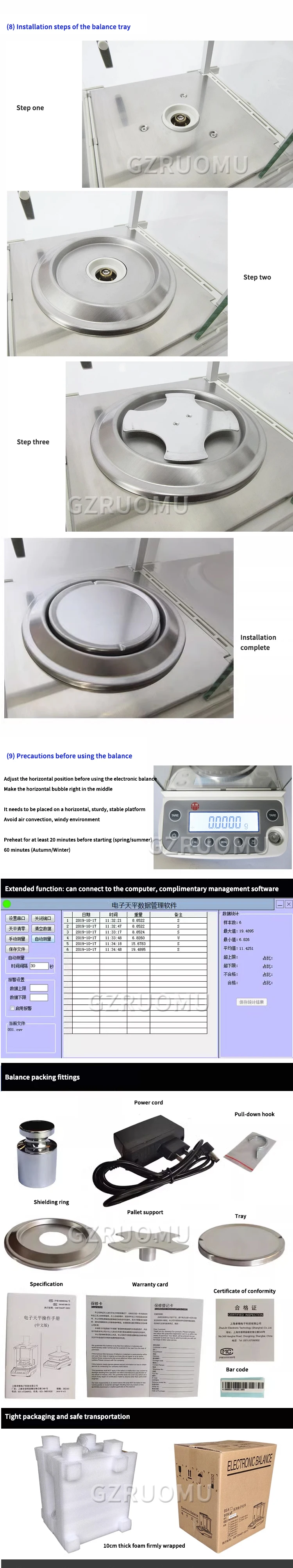 0.1mg High Precision Laboratory Electronic Balance BSM-120.4/220.4 0.0001g Digit