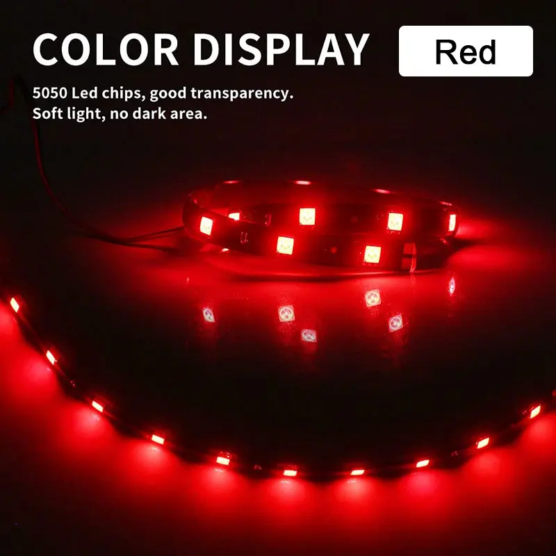 1/4/10 個 30 センチメートル LED 装飾雰囲気ストリップライト DRL 12V 12SMD 防水車のインテリアエクステリアスタイリング柔軟なランプ