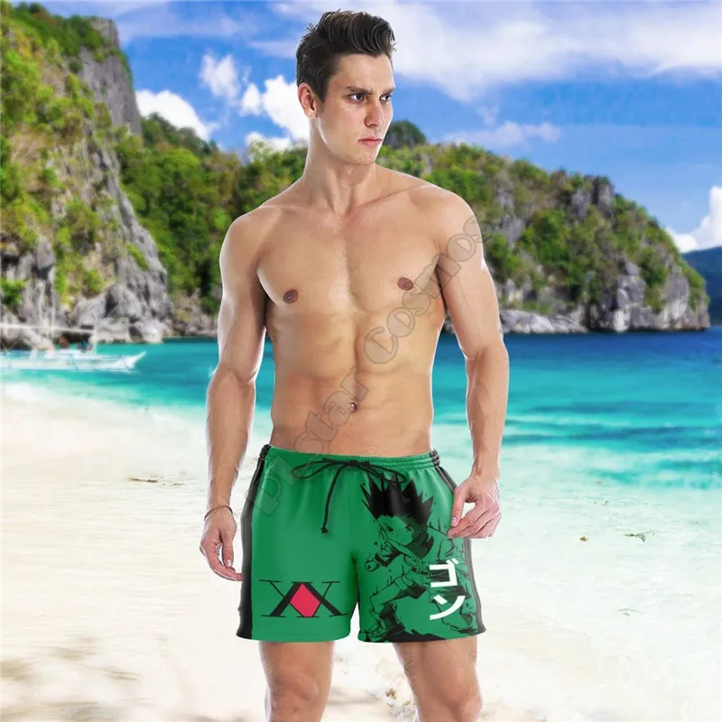 Gon Freecss Beach Shorts 3D Printed Shorts Summer Casual Men's Shorts Loose Quick Drying shorts Cosplay Clothes