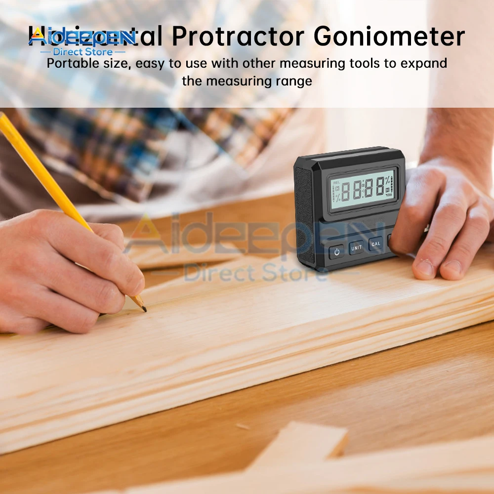 LCD Digital Angle Gauge HT-300C Magnetic Protractor Inclinometer Level Angle Finder Cube Level Box With Magnes