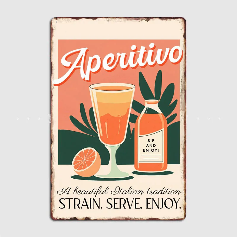 Aperitivo Tradizione Poster Birra Poster In Metallo Elf Bar Living Bbq Room Wall Decor Cinema Living Custom Tin Vintage Home Decor