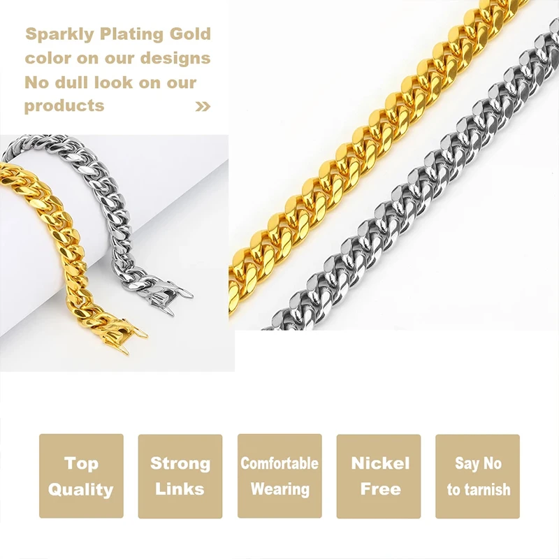 Hip Hop Curb Cuban Link Chain 2022 New Do Not Fade Bracelet for Women Men Stainless Steel Gold Silver Bracelet Fashion Jewelry