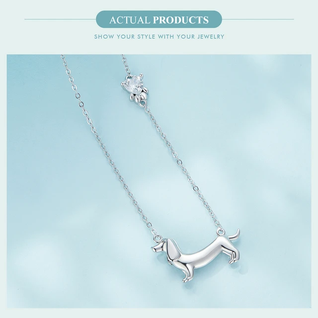 Pet Memorial Gifts MEIDERBO Dachshund Necklace 925 Sterling Silver