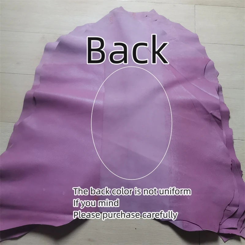 보라색 핑크 캐시미어, 0.6mm, 1mm 첫 번째 레이어 가죽 진짜 가죽 원단. 수제 DIY 내부. 전체 양가죽.