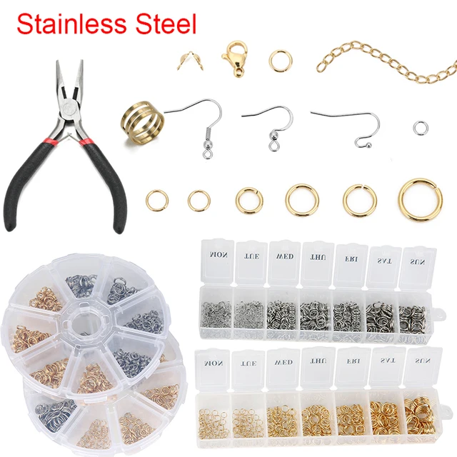 Jewelry Making Kit Set Box Stainless Steel Open Jump Rings Lobster Clasps Earring Hooks For Bracelet Findings Necklace Supplies 1