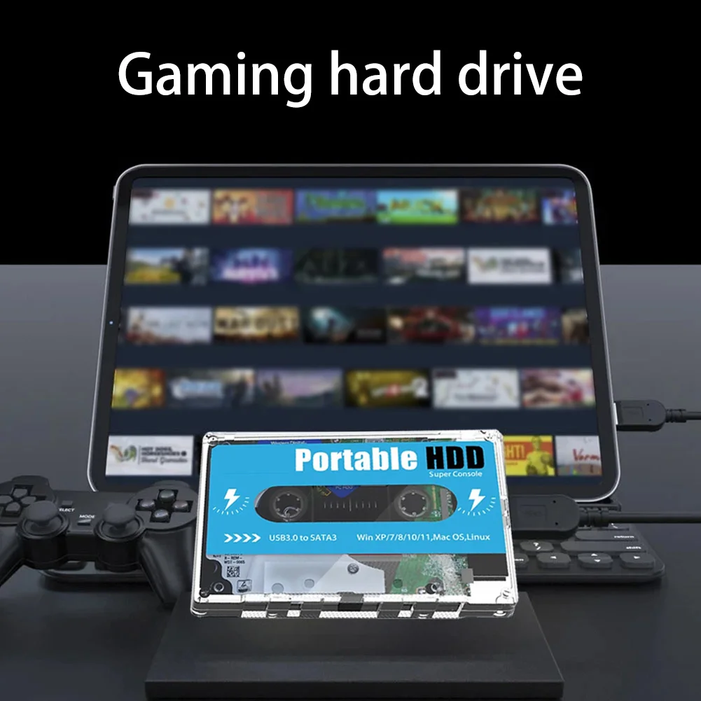 500G Portable External Hard Drive Batocera 33 With 110000+ Game Games for PS2/PS1/SS/MAME/ARCADE Emulator for Laptop/PC/Windows