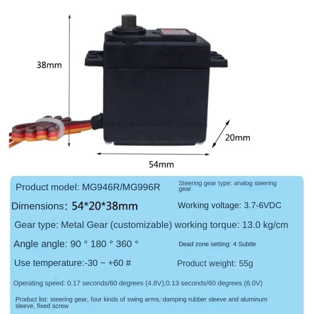 MG945 MG946R Metal Gear Servo Motor SG92R 180 360 Degree RC Vehicle Servmotor High Speed Model Airplane Motors RC Accessories
