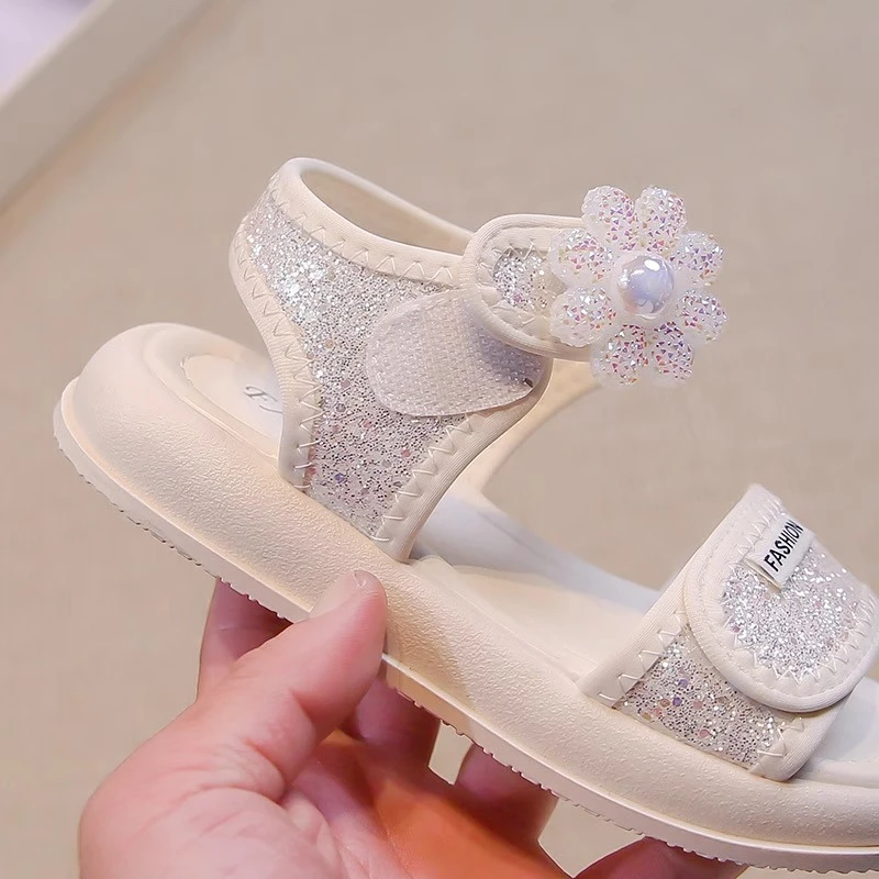 Girls Pink Sandals Anti Slip Soft Sole Toddler Beach Shoes