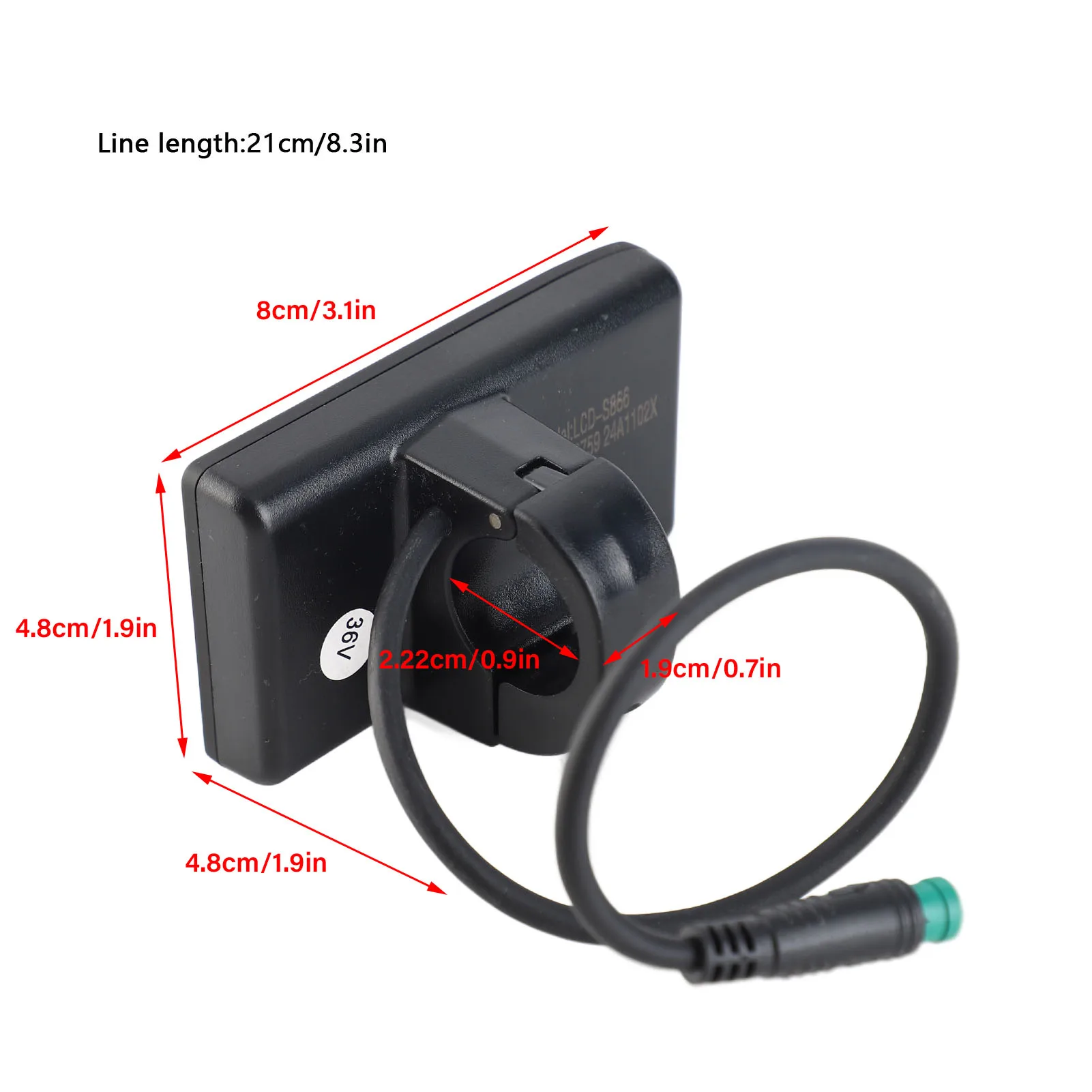 Elektrische Fiets S866 Lcd-scherm Meter 24V 36V 48V Bedieningspaneel Met Waterdichte Plug Lcd Display Voor 48V