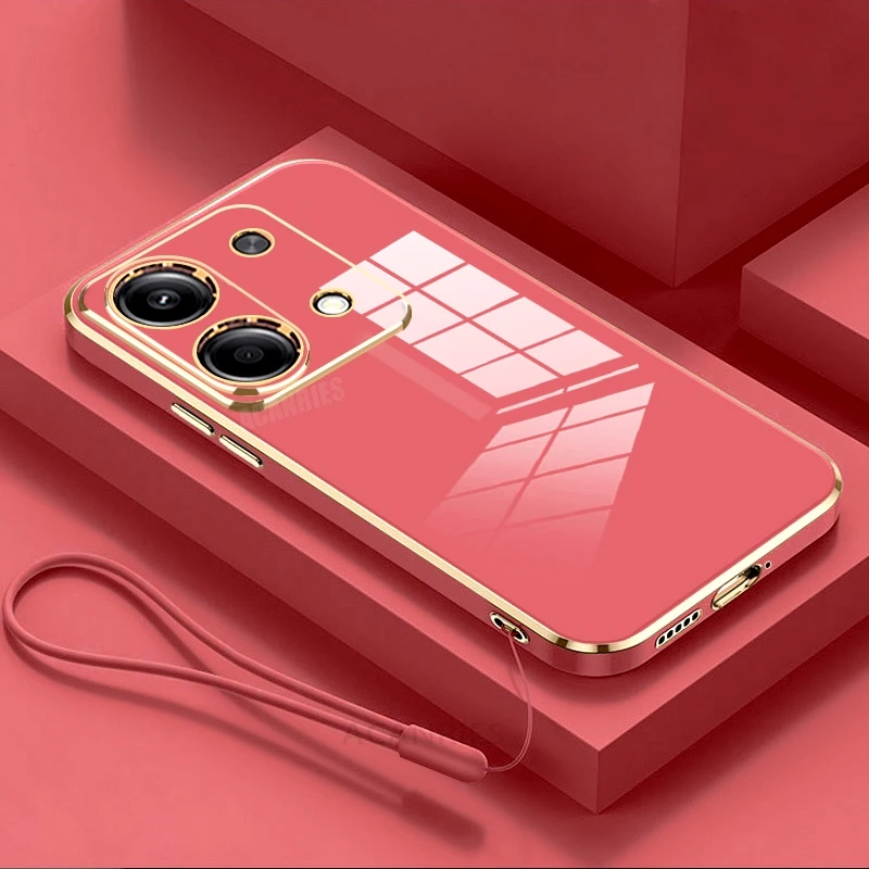 Luxury Plating Lanyard Silicone Phone Case - Elegant Protective Back Cover