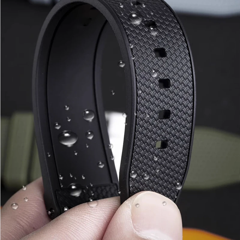 Waterproof Liquid Silicone Strap with Stainless Steel Buckle - Quick Release Replacement Watch Band