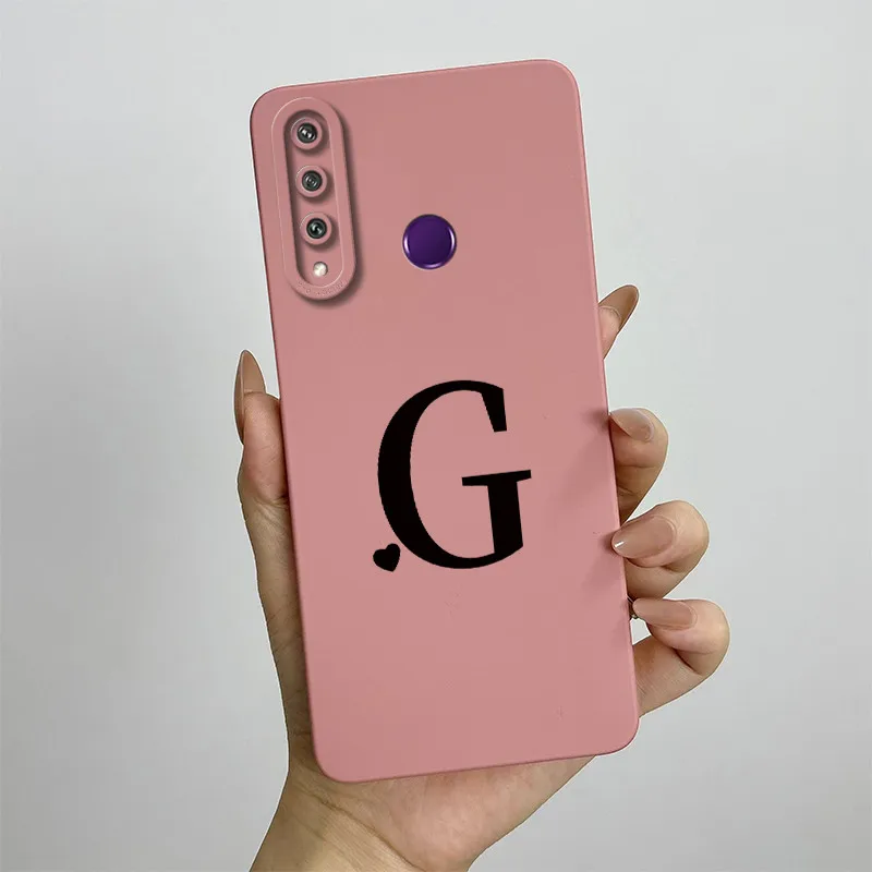 Cute Initial Letters Square Phone Case - Shockproof Back Cover