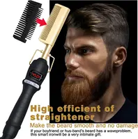 Hot Comb Hair Straightener Heat Pressing Combs LCD Ceramic Curling Iron for Hair Beard Wigs Wet and Dry Hair Styling Tools 2