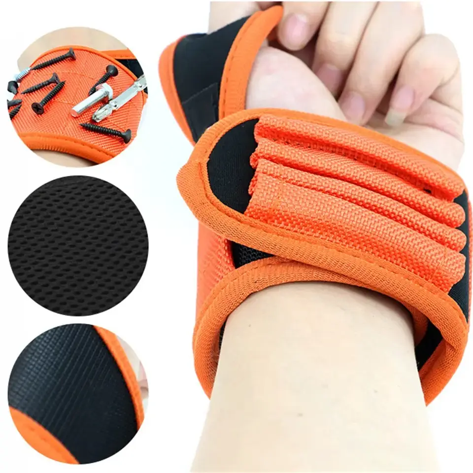 Magnetic Wristband with Strong Magnets Holds Magnetic Bracelet Screw Nails Drill Bit Tool Storage Holder Wrist for Electrician image 5