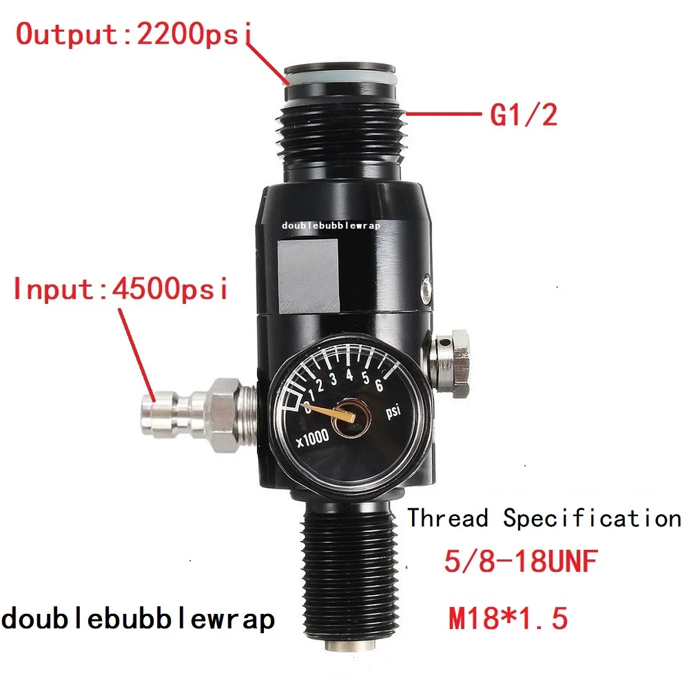 CO2 Regulator Valve 5/8-18UNF or M18*1.5 4500psi High Tank Cylinder Diving Aquarium Plant