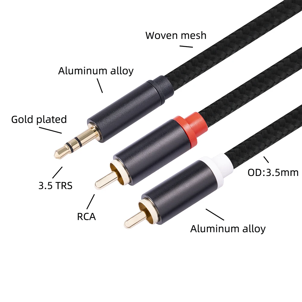 RCA  ̺ HiFi ׷  3.5 2RCA ̺ 3.5mm  2RCA  й  DVD TV PC  Ŀ ̾