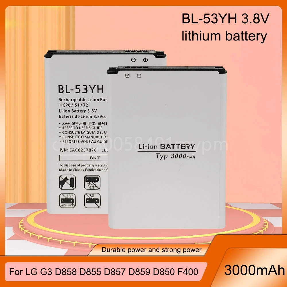 Bl-53Yh 2940Mah Batteria Di Ricambio Per Lg Optimus G3 D850 D851 D855 Ls990 D830 D856 D690 Vs985 F400 G3 2017 Bl 53Yh