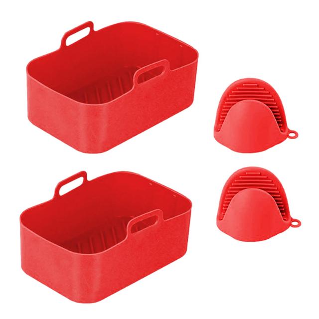 Air Fryer Silicone Pot Silicone Air Fryer Pot With Handles For Safe Use In Air Fryers Ovens Microwaves Freezers And