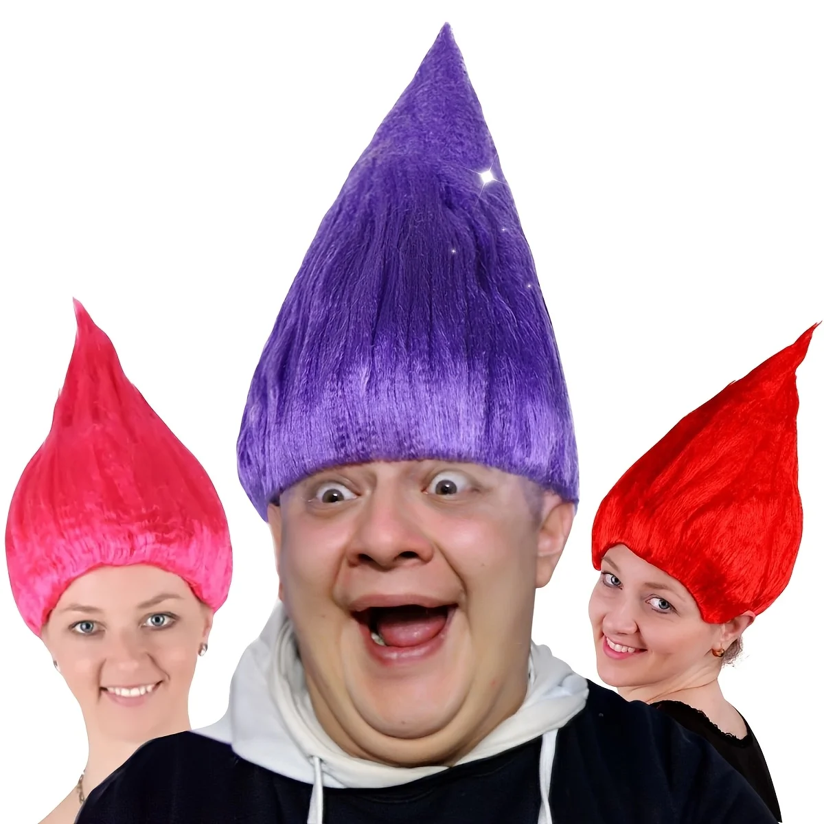 Purple Anti-warped Drop Pointed Synthetic Wig | Holiday Party Funny Funny Entertainment Wig