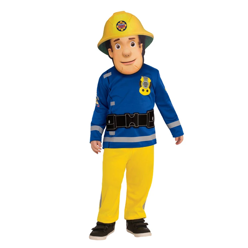 Sam Fireman Cosplay Anime Uniform Children'S Fire Firefighter Costume Di Halloween Kid Fancy Dress Carnival Masquerade Clothes