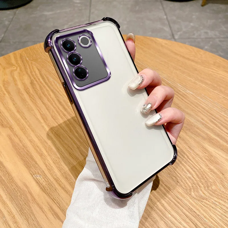 Clear Electroplate Shockproof Bumper Phone Case Cover