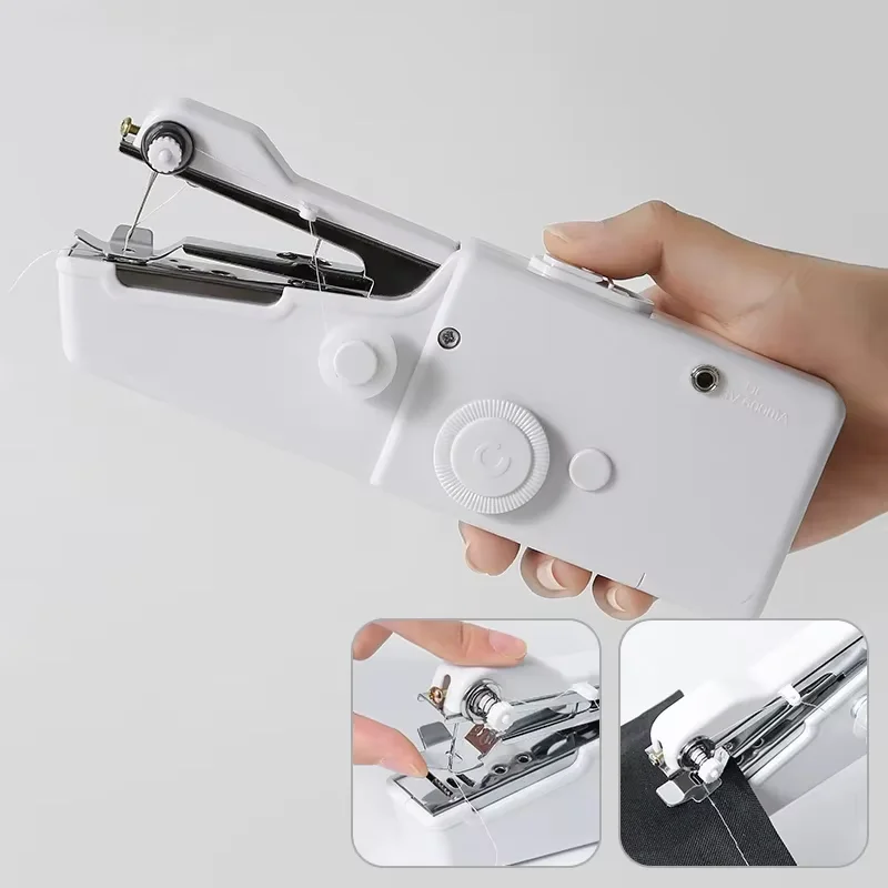 Mini Portable Electric Sewing Machine Handheld Sewing Machine With Bobbin For Needlework Handwork Home Travel Sewing Accessories 2
