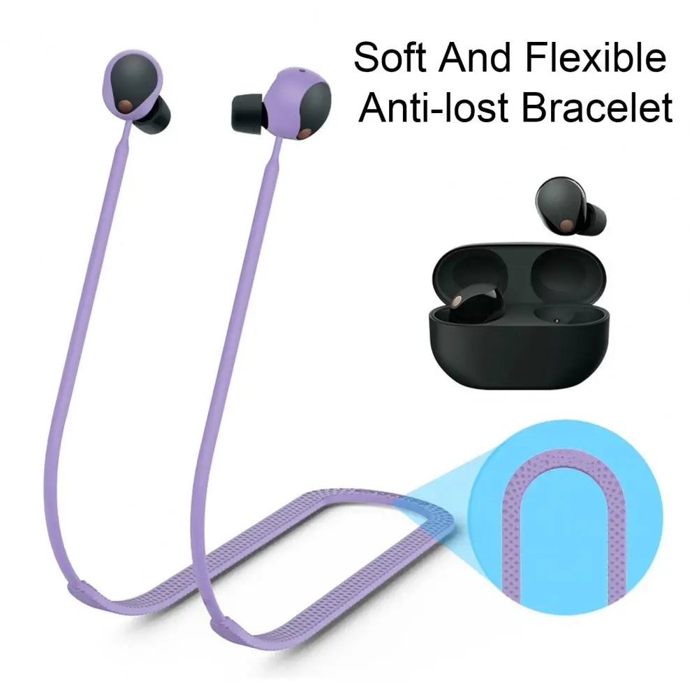 

Flexible Anti lost Wristband Colorful Silicone Neck mounted Lanyard for Wf 1000xm5 Wireless Earphones for Bluetooth