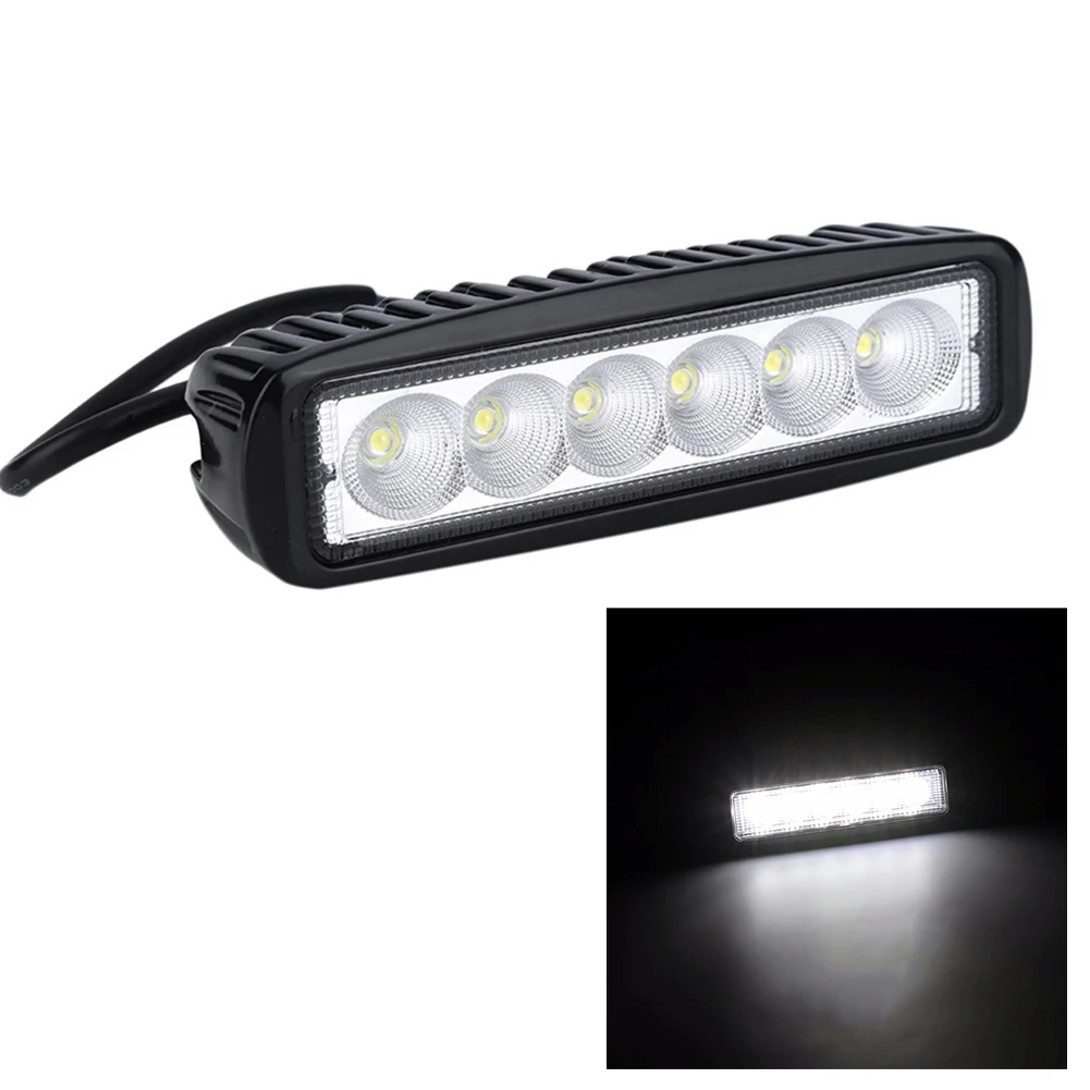 

Car Lights Work Lamp 1200LM 12V 18W 6000K Plastic+LED Universal 6LED Car Work Light Automobile Truck Driving Lamp