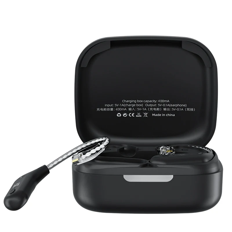 KZ AZ09 Cabo de atualização sem fio HD Bluetooth 5.4 Fio Gancho de orelha Cabo de fone de ouvido HIFI com estojo de carregamento para fones de ouvido KZ CCA