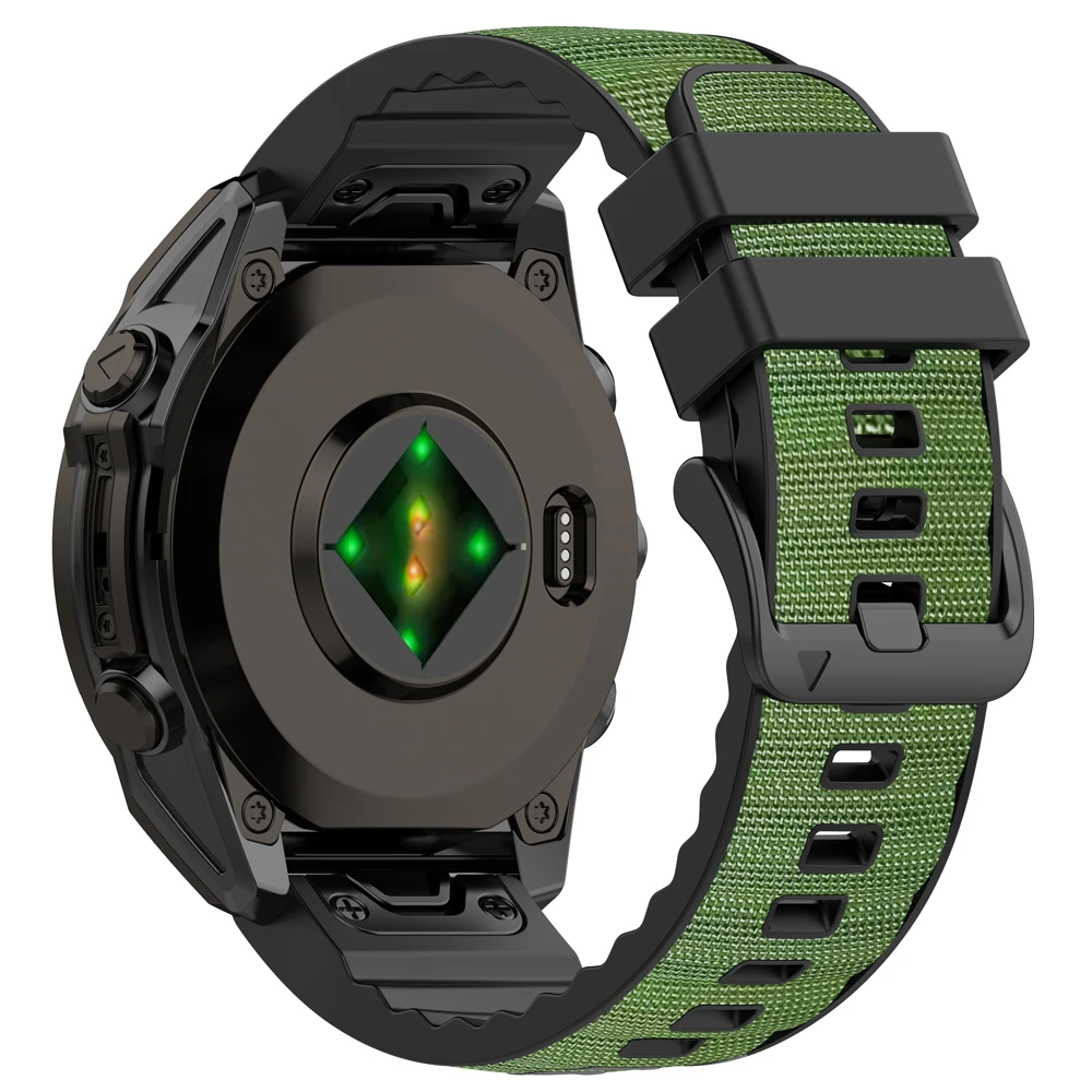 Two-Tone Silicone Strap with Nylon Band Bracelet, QuickFit 22mm/26mm