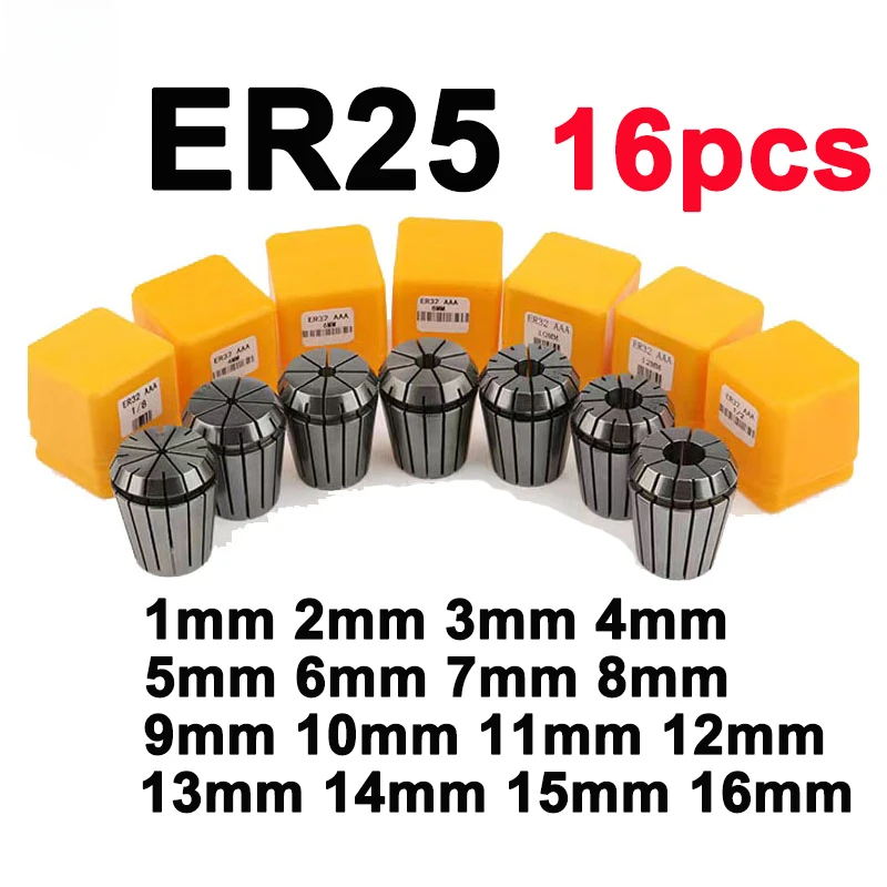 ER11 ER16 ER20 ER25 Collet Chuck Set 1-16mm Spring Collet For CNC Machining Center Engraving Machine Lathe Mill Tool ER Collect spring collet spring collet chuck collet chuck holder engraving collet chuck collet chuck tool holder wrench nut collet collet clamping tool