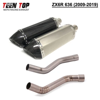 Slip-on Exhaust For Kawasaki ZX6R 636 Muffler 2009-2019 Titanium Alloy Motorcycle Exhaust Muffler 51mm DB Killer Escape Moto