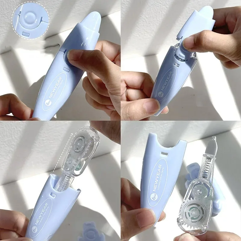 1 Piece Simplicity Correction Tape Blue White Solid Color Series Stationery Correction Tape for Kids School
