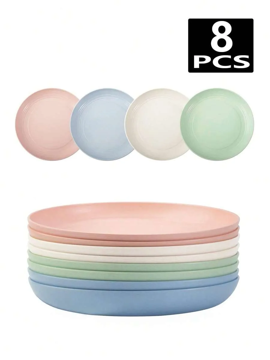 8pcs Plastic reusable plate 1