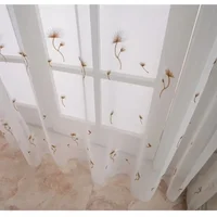 Window Dandelion Embroidered White Window Screen Finished Translucent,2025 New 1PC Modern Curtain Screen Minimalist Bedroom 1