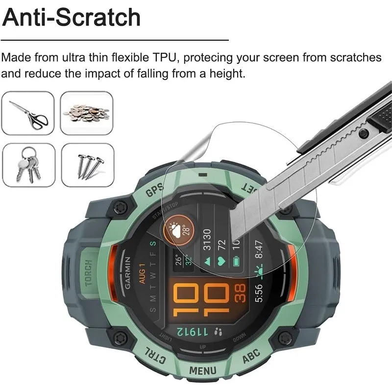 3/10PCS Garmin Instinct 3 Instinct3 50mm Instinct E 40/45mm SmartWatch HD 투명 소프트 필름 용 TPU 하이드로 겔 스크린 보호 필름