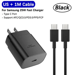 25W Super Fast Charging USB - C Wall Adapter - Black - US With Cable